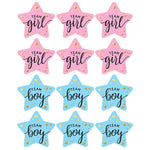 étiquettes autocollantes team girl team boy coeurs dorés motifs abstraits moderne élégants rose bleu
