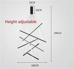suspension lumineuse moderne noir barres lumineuses scandinave 100w 130w 2000lm led aluminium