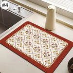 tapis cuisine antidérapant absorbant moderne noir blanc motifs géométriques fleurs taille 30x40cm