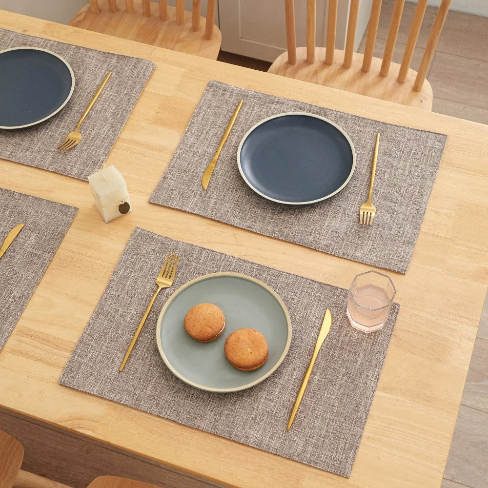 serviettes table lin classiques opaques beige gris noir vert rose bleu respectueuses l'environnement