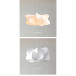 lampe suspendue moderne soie blanche beige forme organique câble noir chambre salon