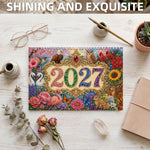 calendrier mural diy peinture diamants ornements personnages fleurs animaux rose vert bleu blanc opaques