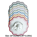 serviette table moderne rayées concentriques multicolore respectueuse environnement 34cm diameter