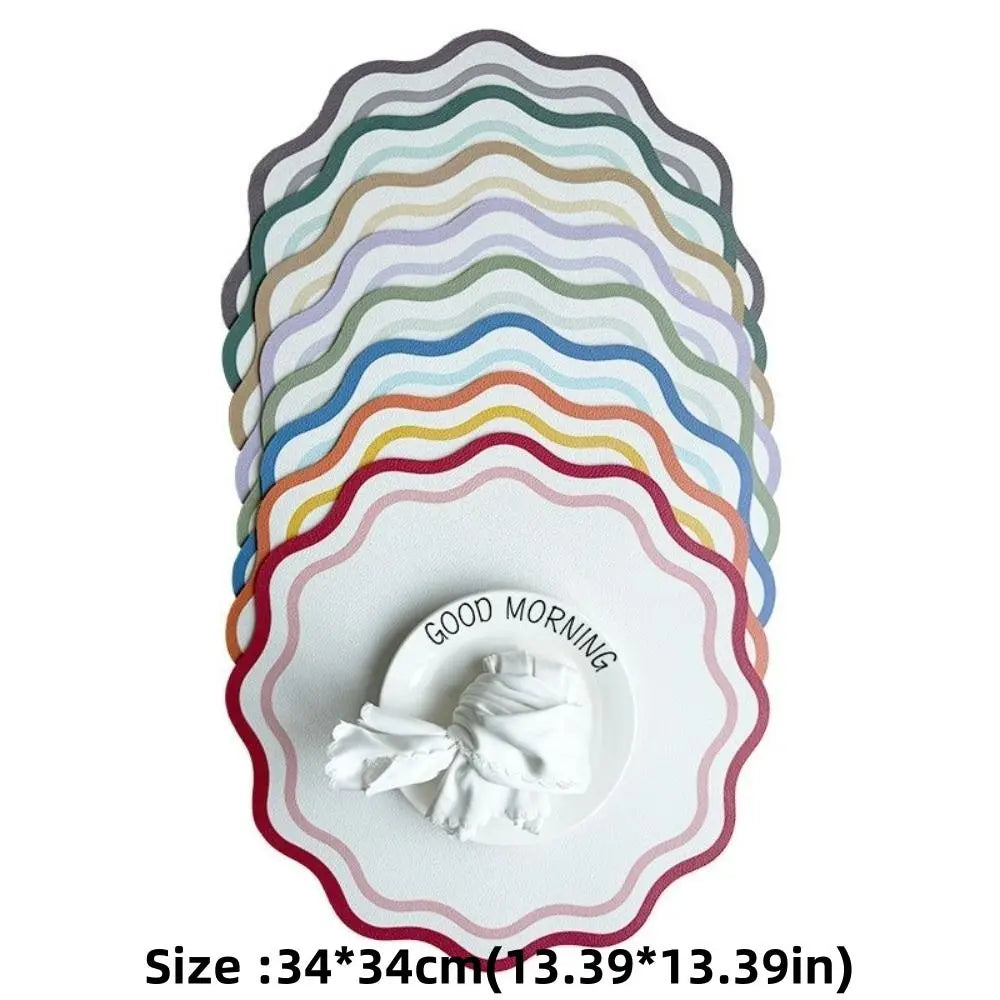 serviette table moderne rayées concentriques multicolore respectueuse environnement 34cm diameter