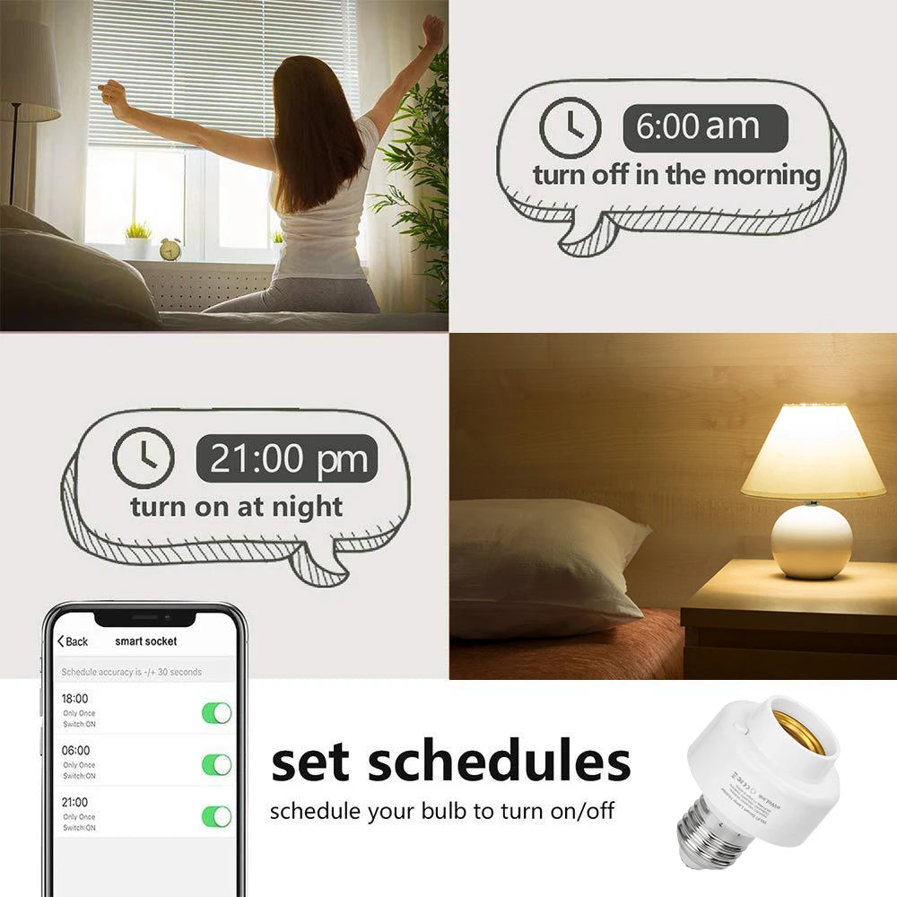 support lampe intelligent blanc mat moderne vis fixation prise électrique