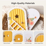 décoration murale enfantine portes miniatures bois colorées adhésif fantaisie mur porte dent boite elfe