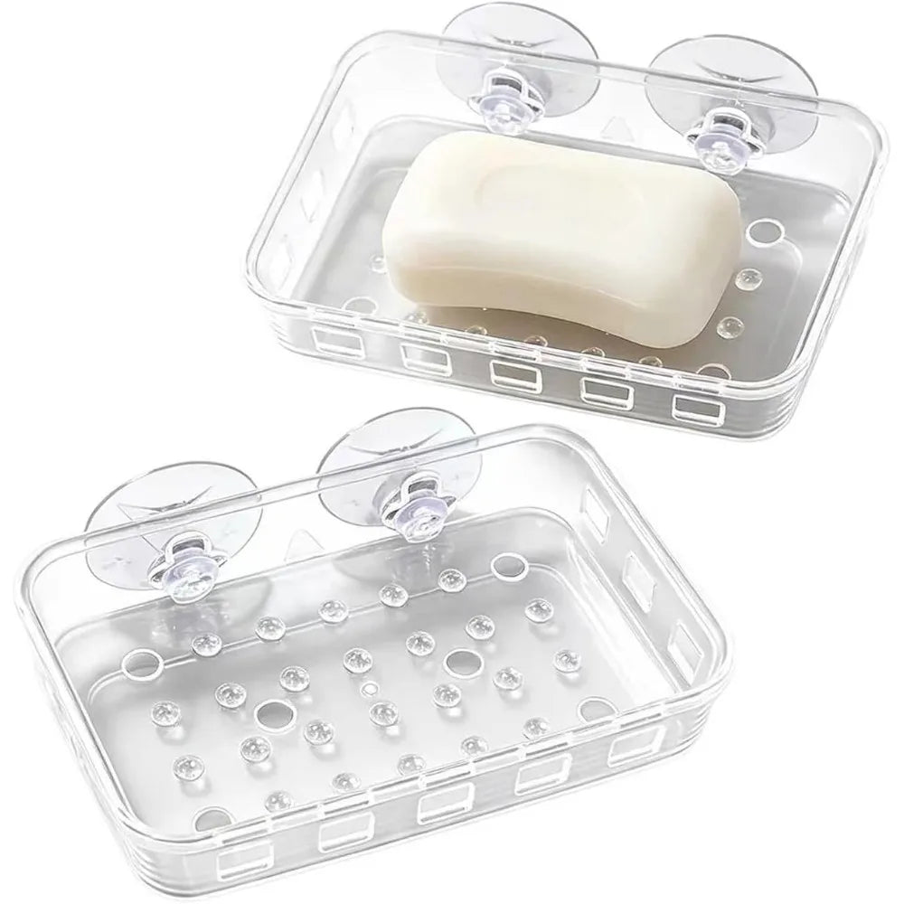 support savon transparent moderne ventouse salle bain cuisine deux pièces
