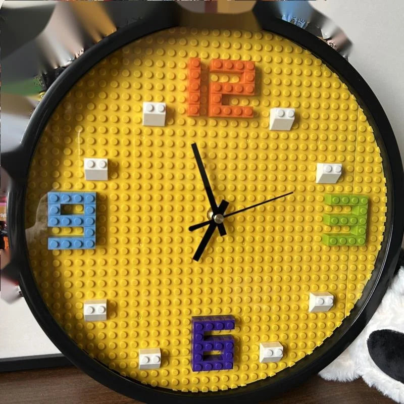 horloge murale circulaire dessin animé aiguille plastique couleur brique moderne décoration enfant chambre sáng
