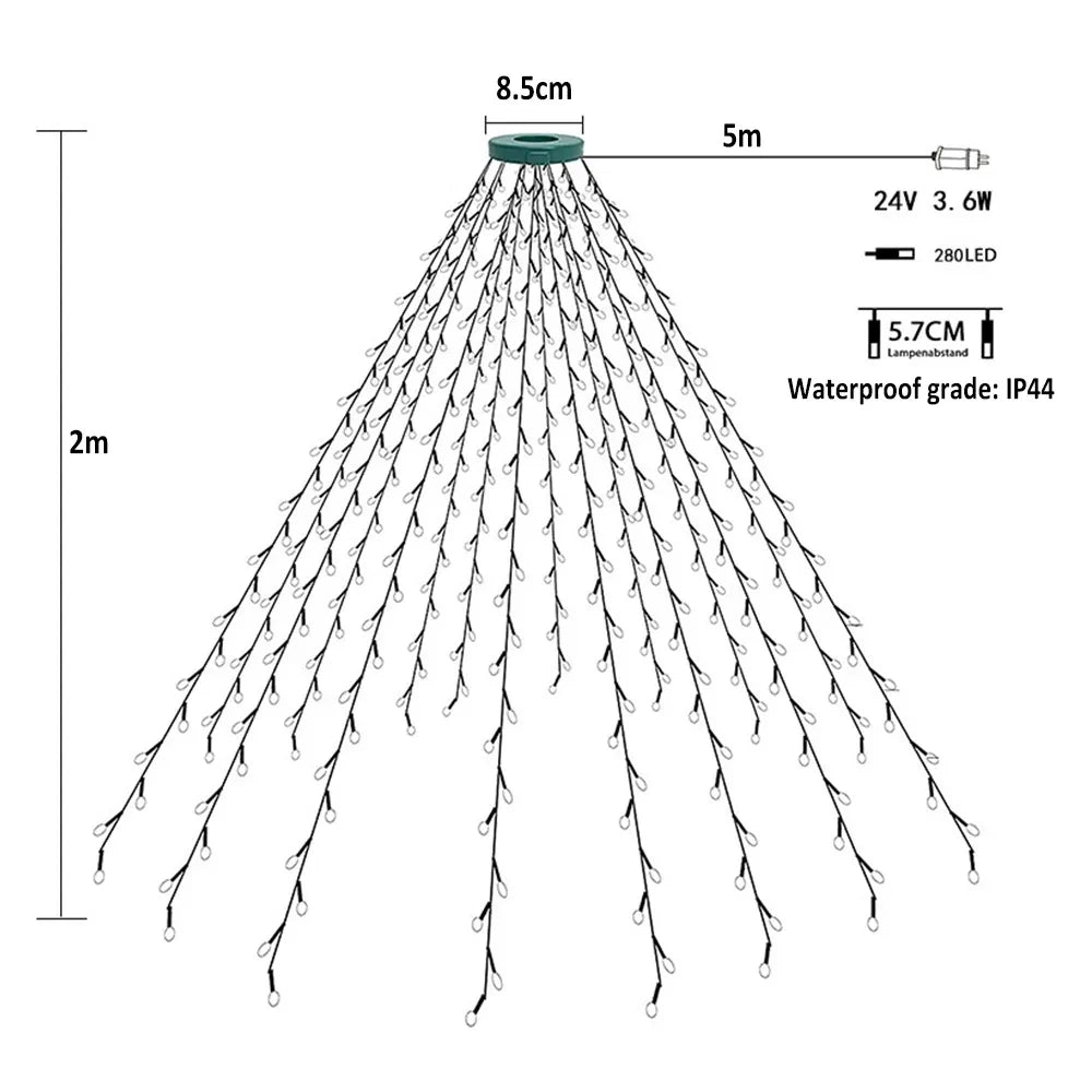 Guirlande colorée illuminant un intérieur festif