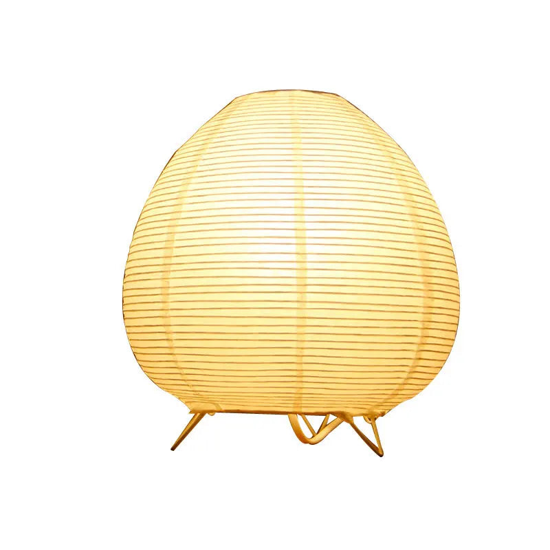 lampe table led papier blanc rayures horizontales moderne chambre coucher