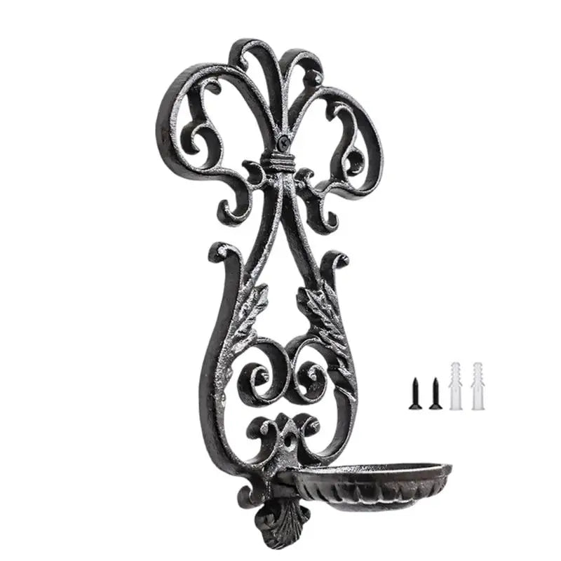 chandelier mural sculpture tête cerf noir ornements floraux artisanal vintage métal alliage decoration maison
