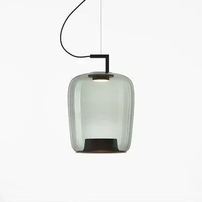 suspension lumineuse vert clair moderne transparente clips câble noir marron noir