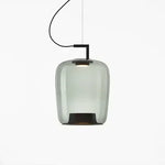 suspension lumineuse vert clair moderne transparente clips câble noir marron noir