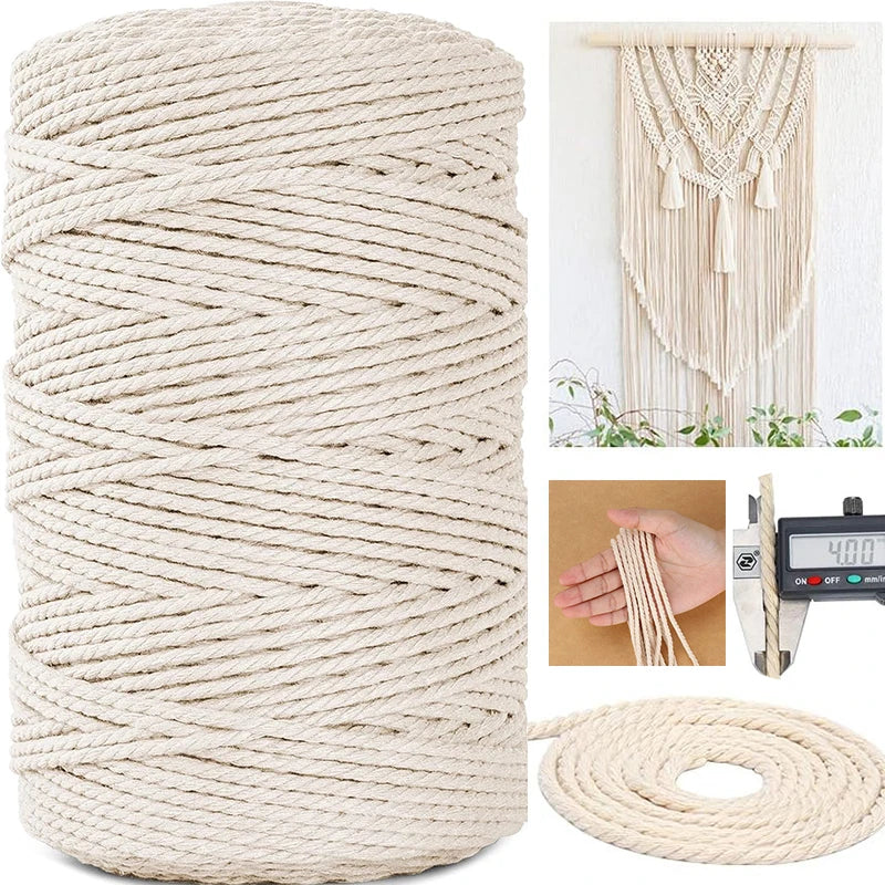 corde macramé coton beige tressée boho artisanale décoration maison durable haute qualité