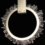 suspension circulaire or élégante strass contemporaine clips câbles haute qualité certifications multiples