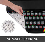 tapis bain antidérapant adhésif clavier rétro noir gris blanc