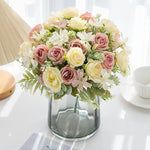bouquet fleurs artificielles roses soie mariage décoration extérieur intérieur moderne minimaliste