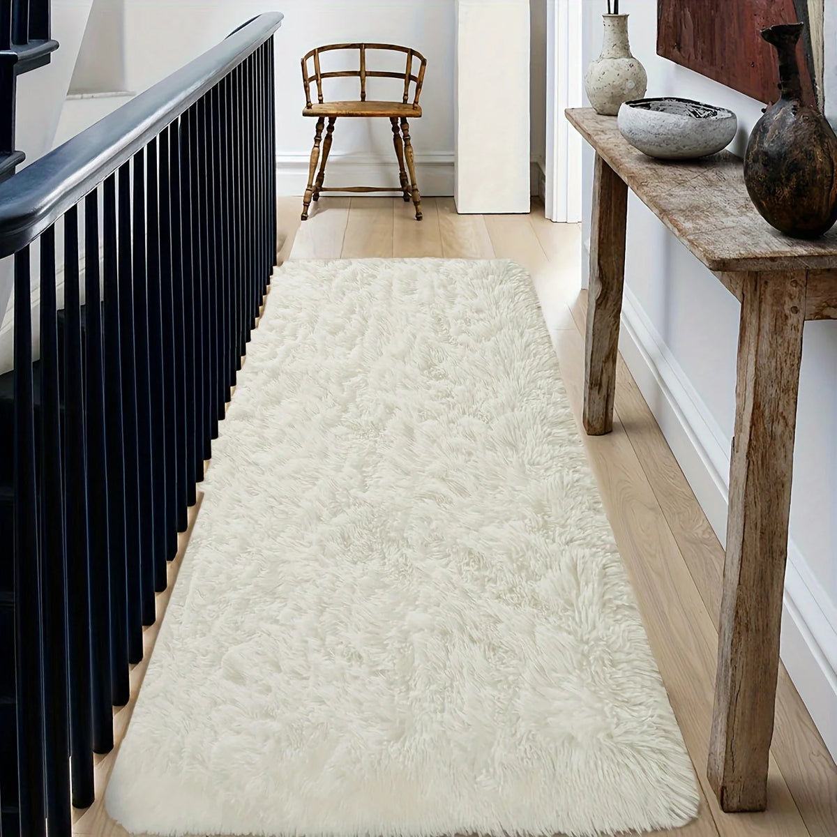 tapis doux uni polyester antidérapant résistant décoloration confortable gris blanc vert bleu moderne