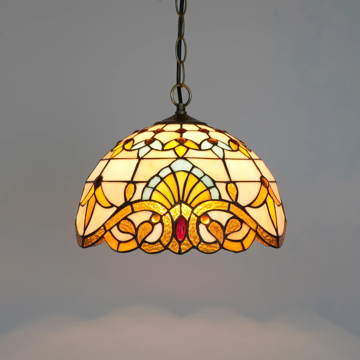Lampe suspendue Art Nouveau verre coloré floral chambre cuisine restaurant