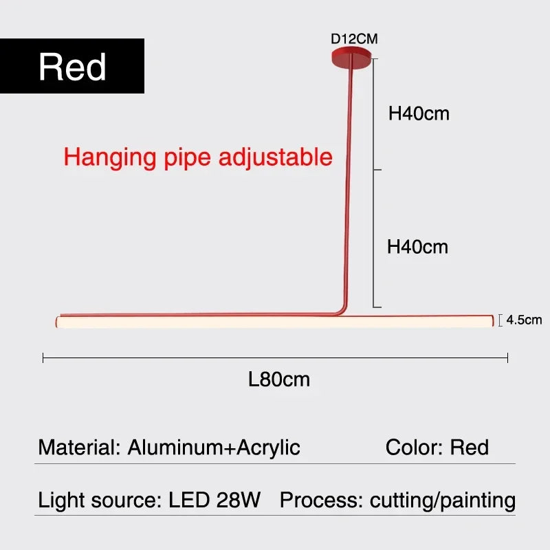 lampe suspendue moderne led noir rouge blanc brillante lumière fixe assemble facilement
