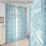 rideau floral bleu clair polyester translucide moderne tringle intimité salon chambre