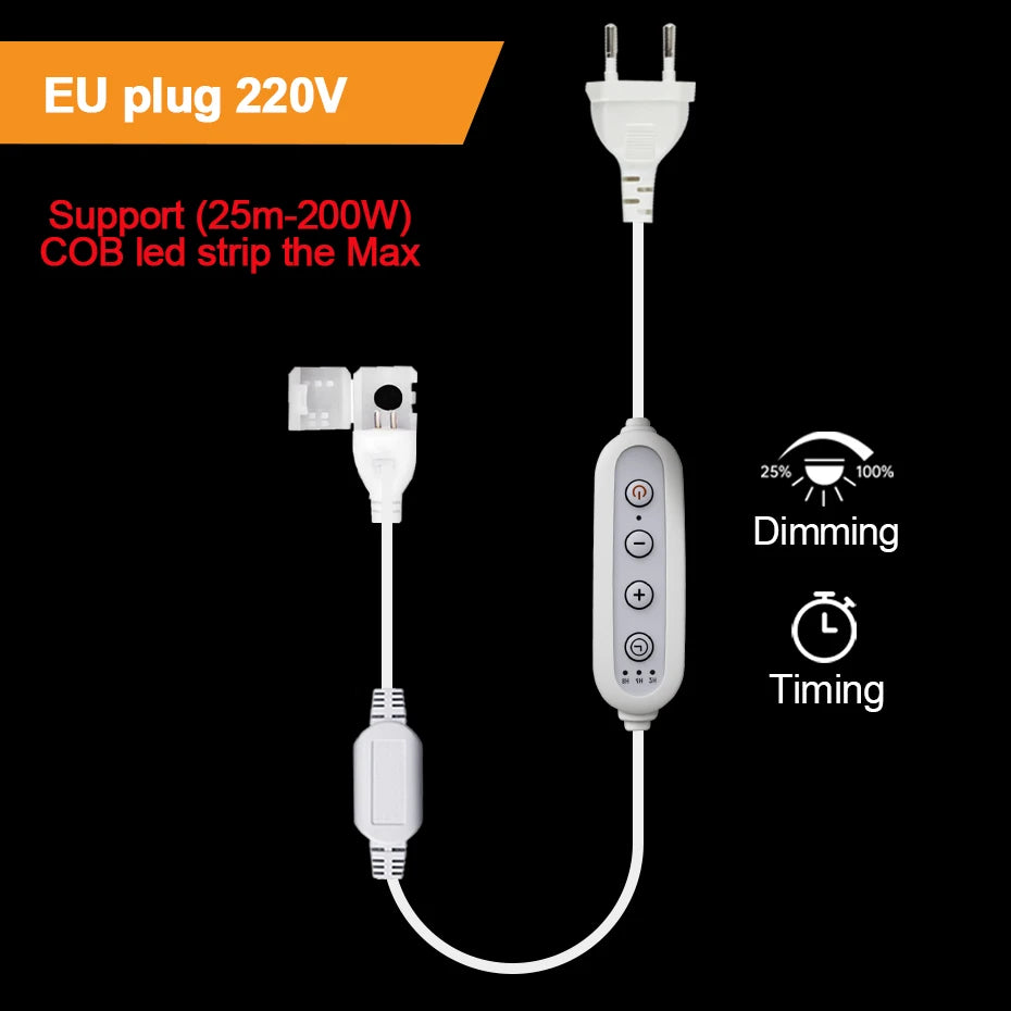 interrupteur minuterie dimmable ruban led cob blanc clips vis moderne 110v 220v eu us