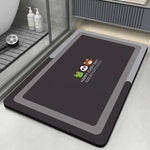 tapis bain moderne bleu gris motif animalier rapide absorption doux
