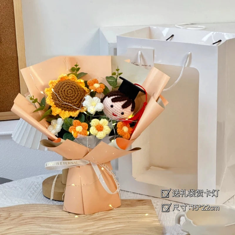 bouquet fleurs artificielles tournesols jaune orange blanc décoration mariage cadeau fête enseignants