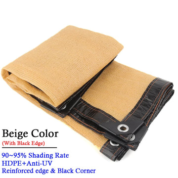 voile d'ombrage solaire beige filet protection jardin terrasse balcon bordure noire