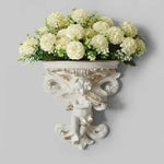 décoration murale résine cherubin baroque fleurs artificielles vintage étagères murales blanc bleu turquoise