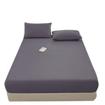 drap housse taies oreiller tissu lisse couleur blanche bleu rose moderne minimaliste élastique queen