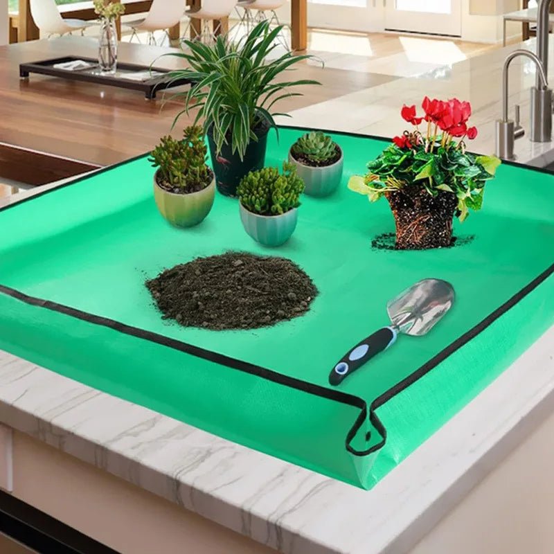 tapis sol protection jardin vert turquoise 50x50cm imperméable pliable utilitaire fonctionnel okolets coins