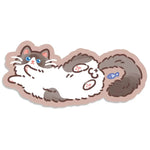 tapis souris chaton dessin animé orange blanc gris rose bleu motifs floraux poissons non