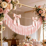 guirlande franges rose argentée décoration festive anniversaire mariage EVJF suspension festive élégante