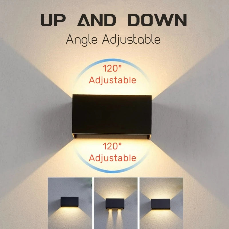 applique murale led motion sensor extérieure ip65 contemporaine 6000k 4000k 3000k đen trắng