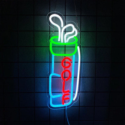 Enseigne lumineuse néon golf acrylique blanc
