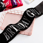 rubans fête anniversaire fille lettres birthday girl rouge violet noir festive
