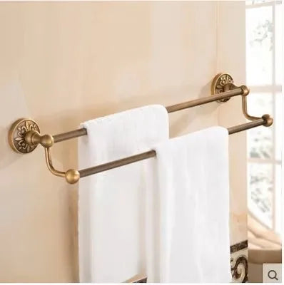 ensemble quincailleries bain bronze ornements floraux classique porte serviettes crochets fixations murales