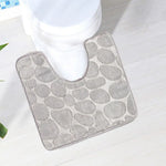 tapis toilette moderne beige noir gris clair texture galets vinyle fixation invisible