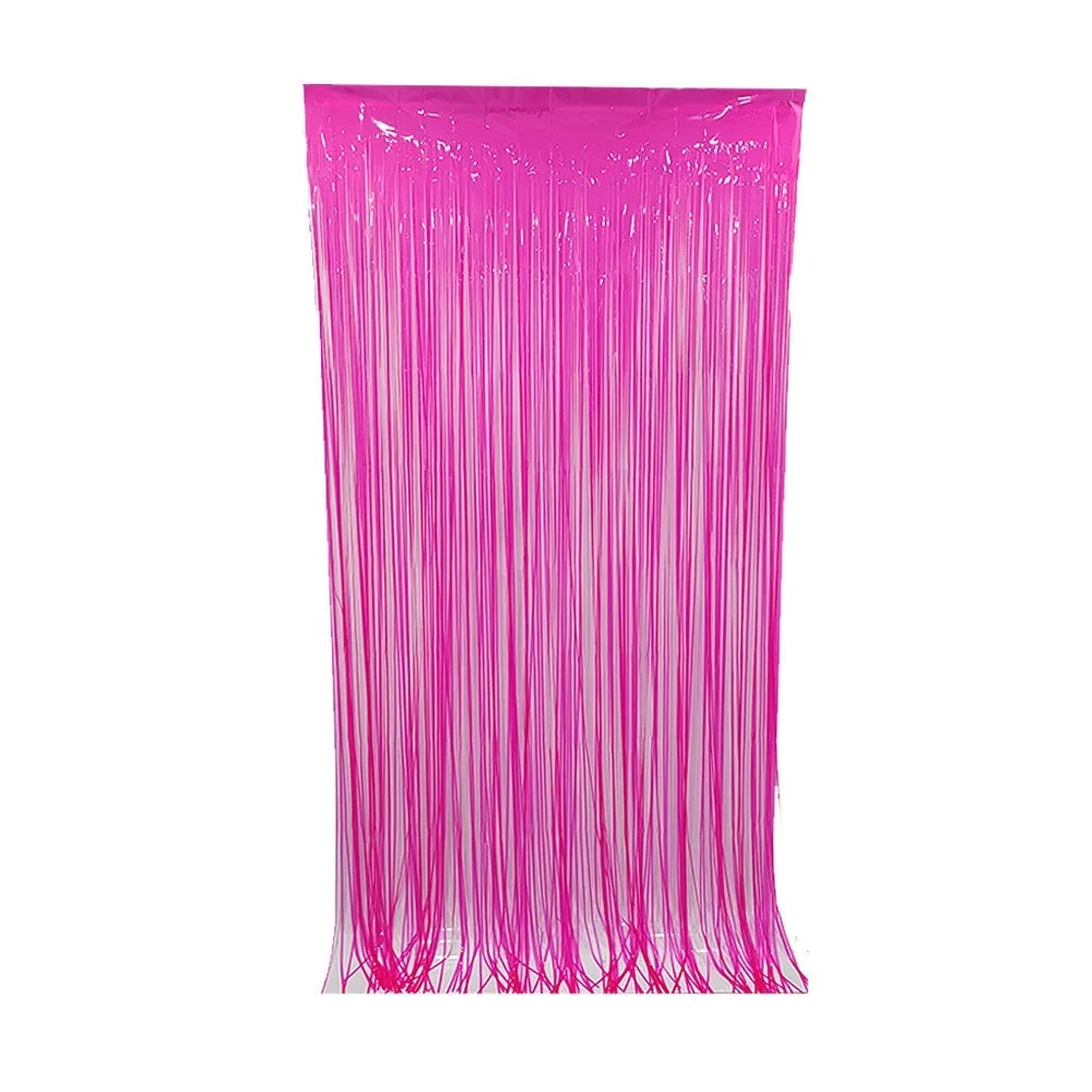 rideau festif franges lumineuses couleurs fluo jaune vert rose festive decoration anniversaire neon retro