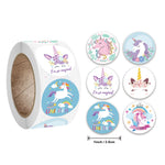 autocollants licorne arc ciel nuages fleurs adhésifs dessin animé multicolor rose blanc violet anniversaire