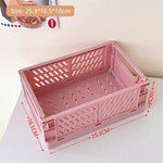 caisse rangement pliable plastique vert beige rose orange violet grille ventilation clips latéraux moderne