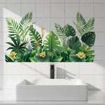 Autocollant mural PVC Floral Décoration Salle Bain Buanderie Install Easy Removable