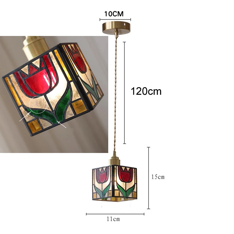lampe suspendue multicolore art deco fleurs geometriques opacite chaines echangement e27 2492000lm