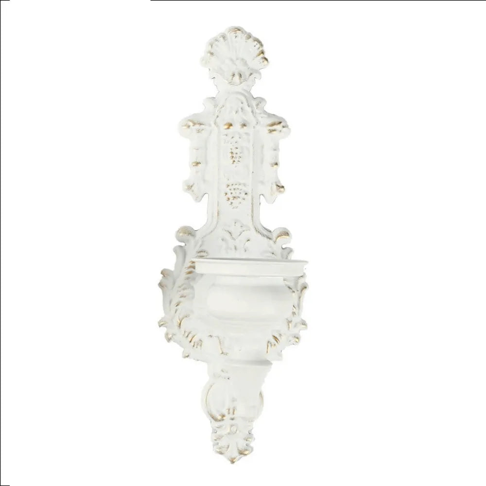 bougeoir mural ornement baroque décoration intérieure classique blanc or
