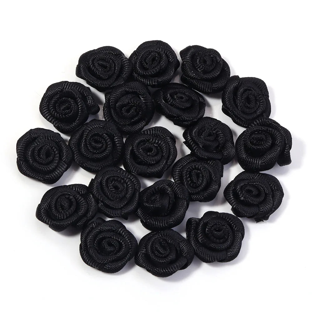 fleurs artificielles roses polyester clips décorations mariage anniversaire intérieur 1.5cm