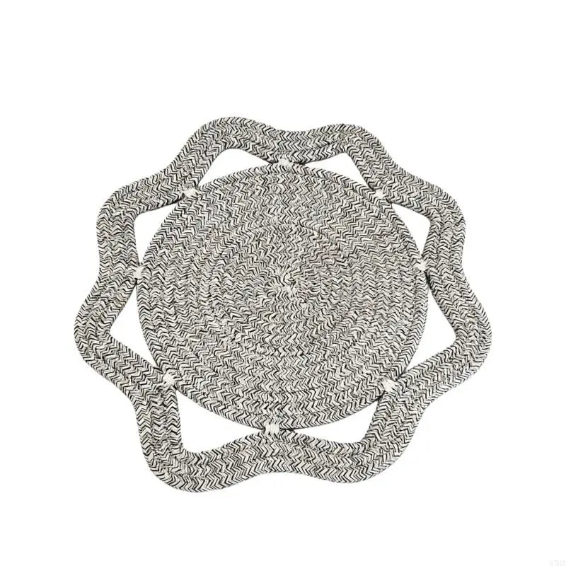 tapis table tissé spirale gris blanc rouge noir respectueux environnement