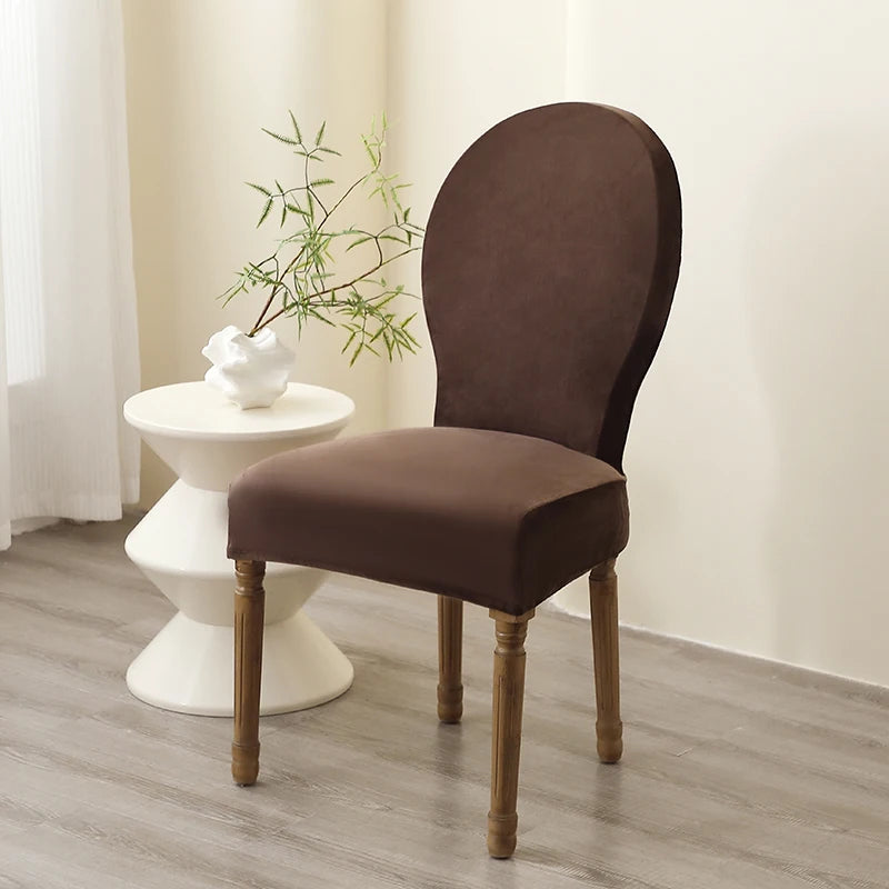 housse chaise moderne velours beige uni protection fauteuil mariage banquethôtel opaque