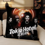 taie d'oreiller décorative noire motif groupe tokio coussin salon chambre moderne coton polyester
