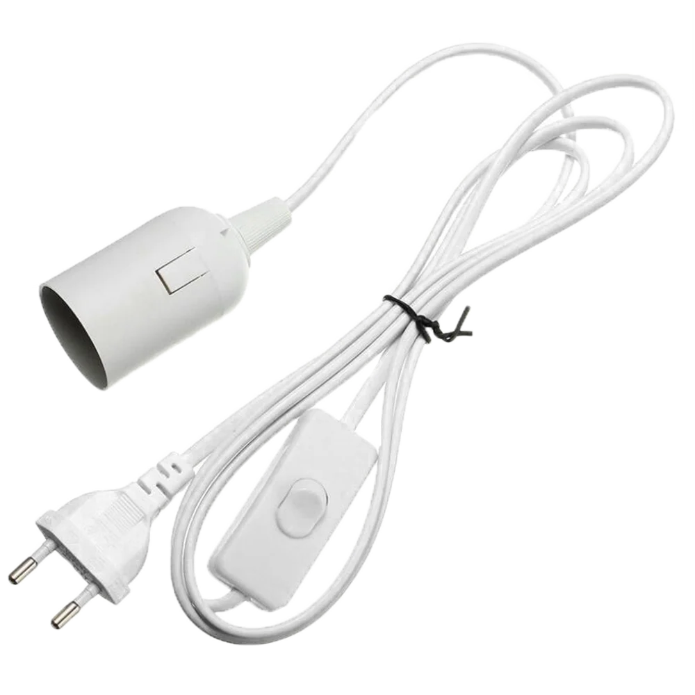 support ampoule e27 noir commutateur câble prise eu moderne sans fixation certification
